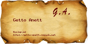 Getto Anett névjegykártya