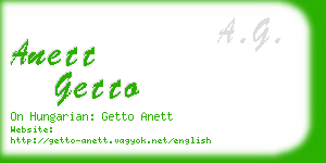 anett getto business card